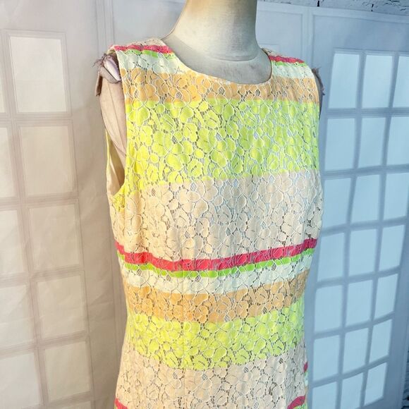 🔥🔥5 for $25🔥🔥Ann Taylor striped lace lightweight sleeveless sheath dress size 12 - Picture 2 of 10